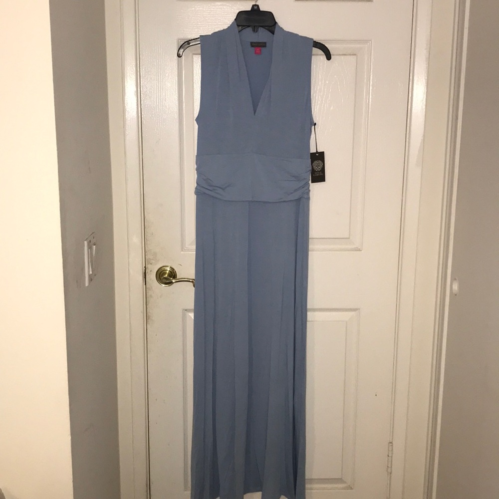 SOLD NWT Vince Camuto V Neck Maxi Dress S MSRP $119 Tonic Water Blue - Picture 3 of 11